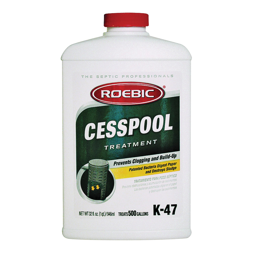 ROEBIC K-47 Cesspool Bacteria Treatment, Liquid, Straw, Earthy, 1 qt