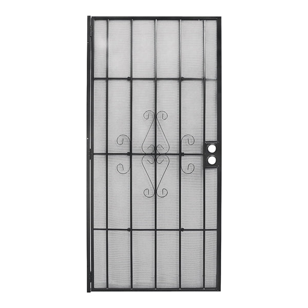Precision Regal Series 3818BK2668 Door Screen, 80 in L, 30 in W, Steel, Black