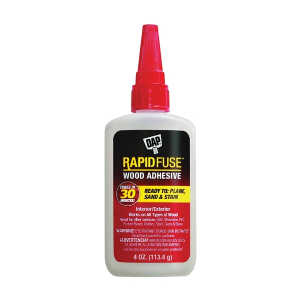 DAP RapidFuse 00157 Wood Adhesive, Clear, 4 oz Bottle