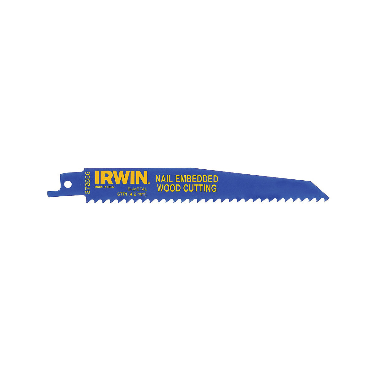IRWIN 372656P5 Reciprocating Saw Blade, 2 in W, 6 in L, 6 TPI, Cobalt/Steel Cutting Edge