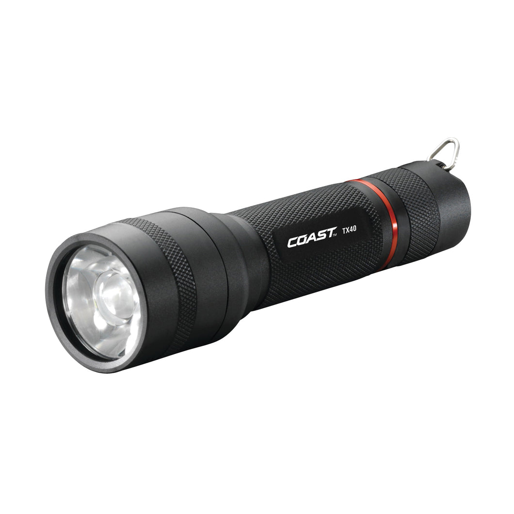 Coast TT7736TSCP Flashlight, AAA Battery, Alkaline Battery, LED Lamp, 235 Lumens, Bulls-Eye Spot Beam, Black