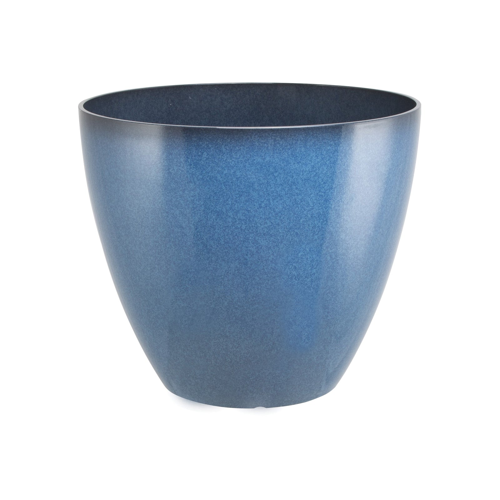 Landscapers Select Planter, 15 in Dia, Round, Resin, Blue