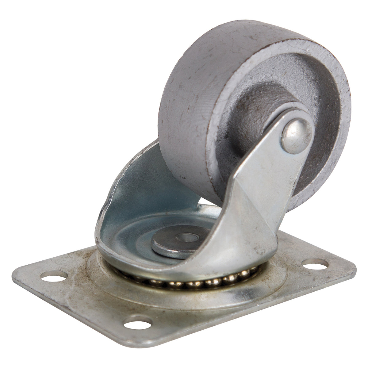 ProSource JC-S06 Swivel Caster, 2-1/2 in Dia Wheel, 1 in W Wheel, Steel Wheel, Gray, 125 lb, Steel Housing Material