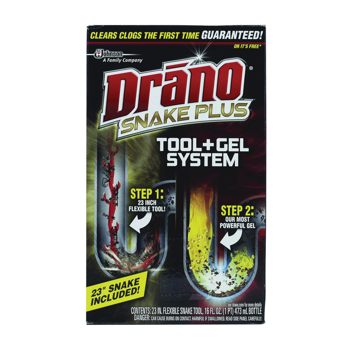 SC JOHNSON Drano Snake Plus 70241 Drain Cleaner, Gel, Bleach