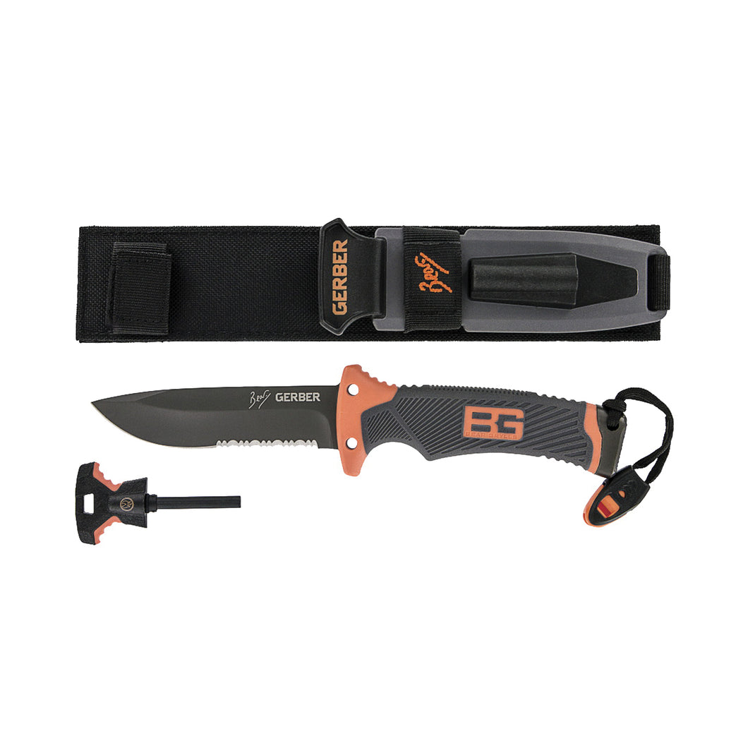 GERBER 31-000751 Blade Knife, 4.8 in L Blade, 7Cr17MoV Stainless Steel Blade, Ergonomic Handle, Gray/Orange Handle