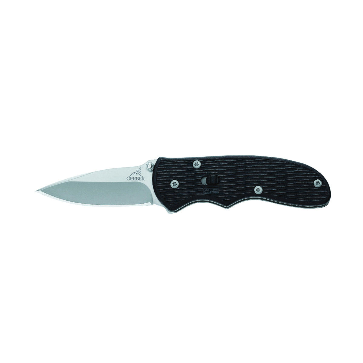 GERBER 22-41526 Folding Knife, 2.1 in L Blade, HCS Blade, 1-Blade, Textured Handle, Black Handle
