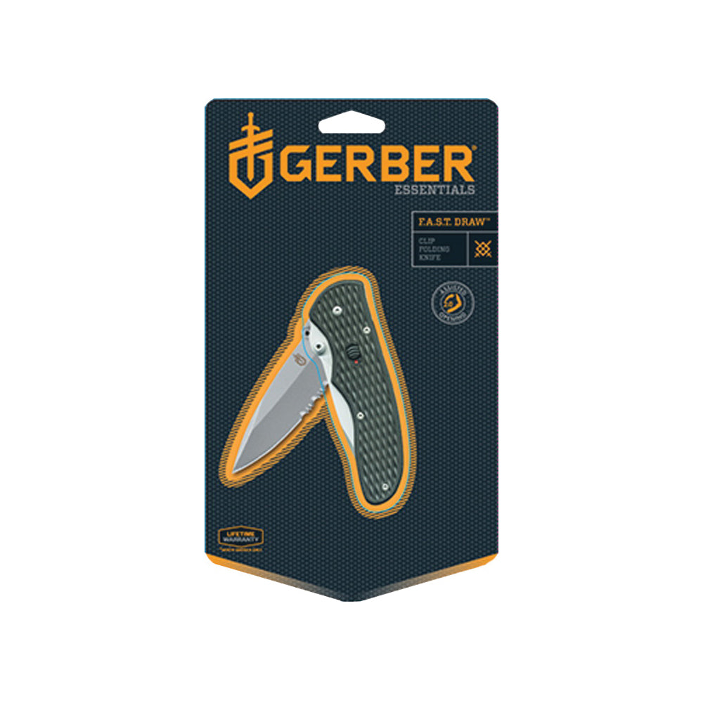 GERBER 22-47161 Folding Knife, 2.99 in L Blade, High Carbon Stainless Steel Blade, 1-Blade, Black Handle