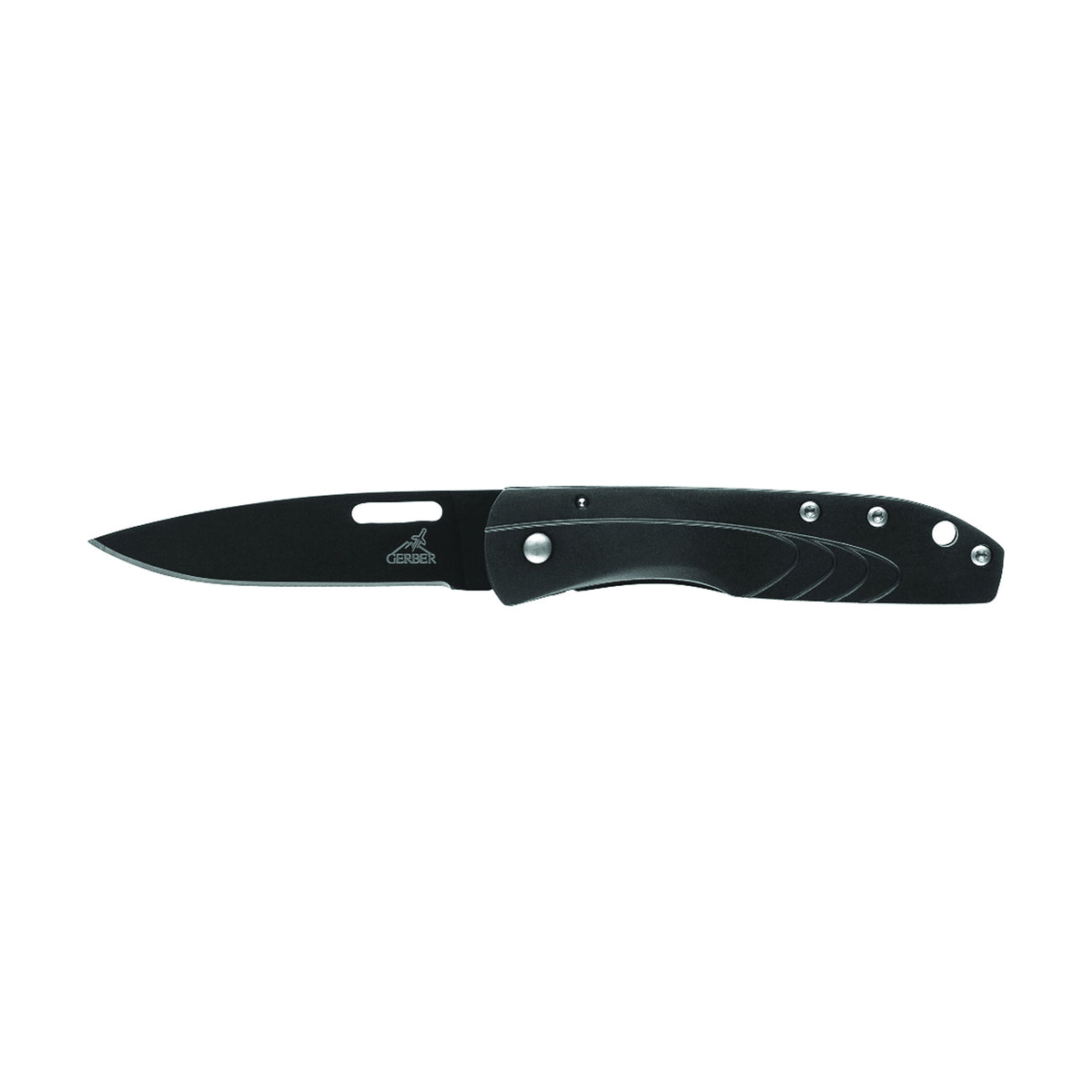 GERBER 31-000716 Folding Knife, 2.6 in L Blade, 7Cr17MoV Stainless Steel Blade, 1-Blade, Black Handle