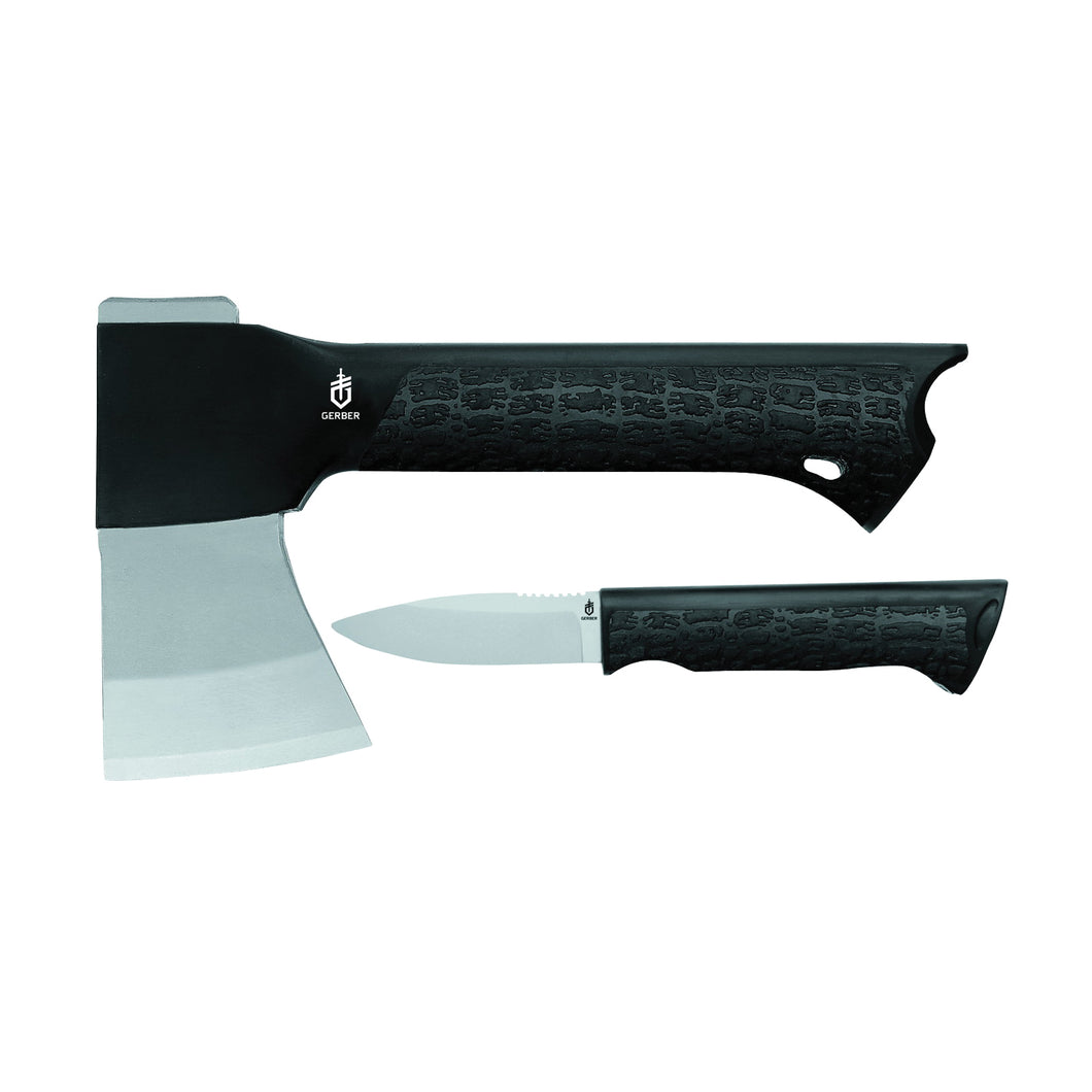FISKARS 31-001054 Axe Gator Combo With Knife, Steel Blade, Glass Filled Nylon Handle, Gator-Grip Handle, Black Handle