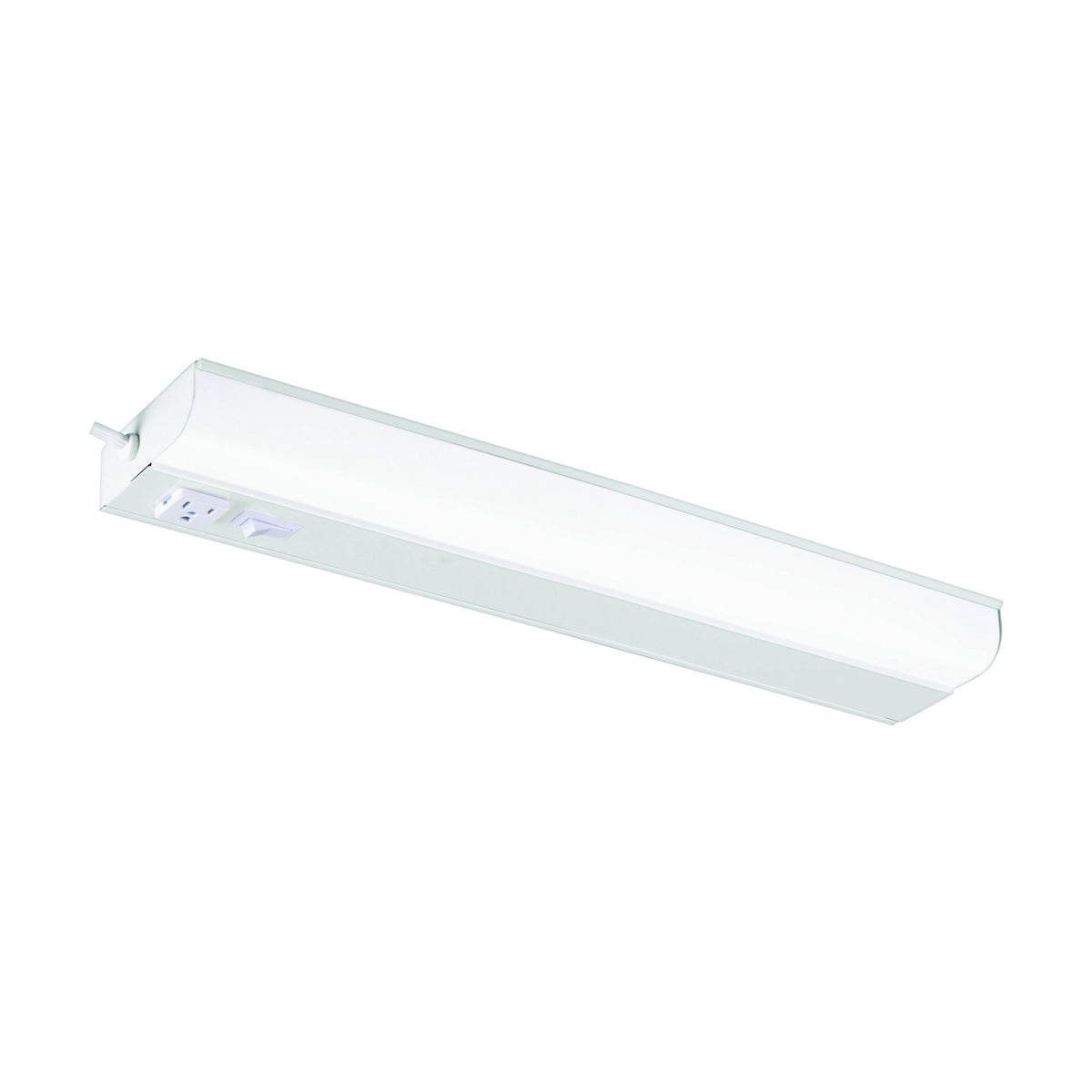 GOOD EARTH LIGHTING G9318P-T8-WH-I Fluorescent Light, 120 V, 1-Lamp, 3500 K Color Temp, Metal Fixture, White Fixture