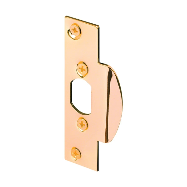 Defender Security U 9422 Latch Lip Strike, 4-1/4 in L, 1-1/8 in W, Steel, Brass