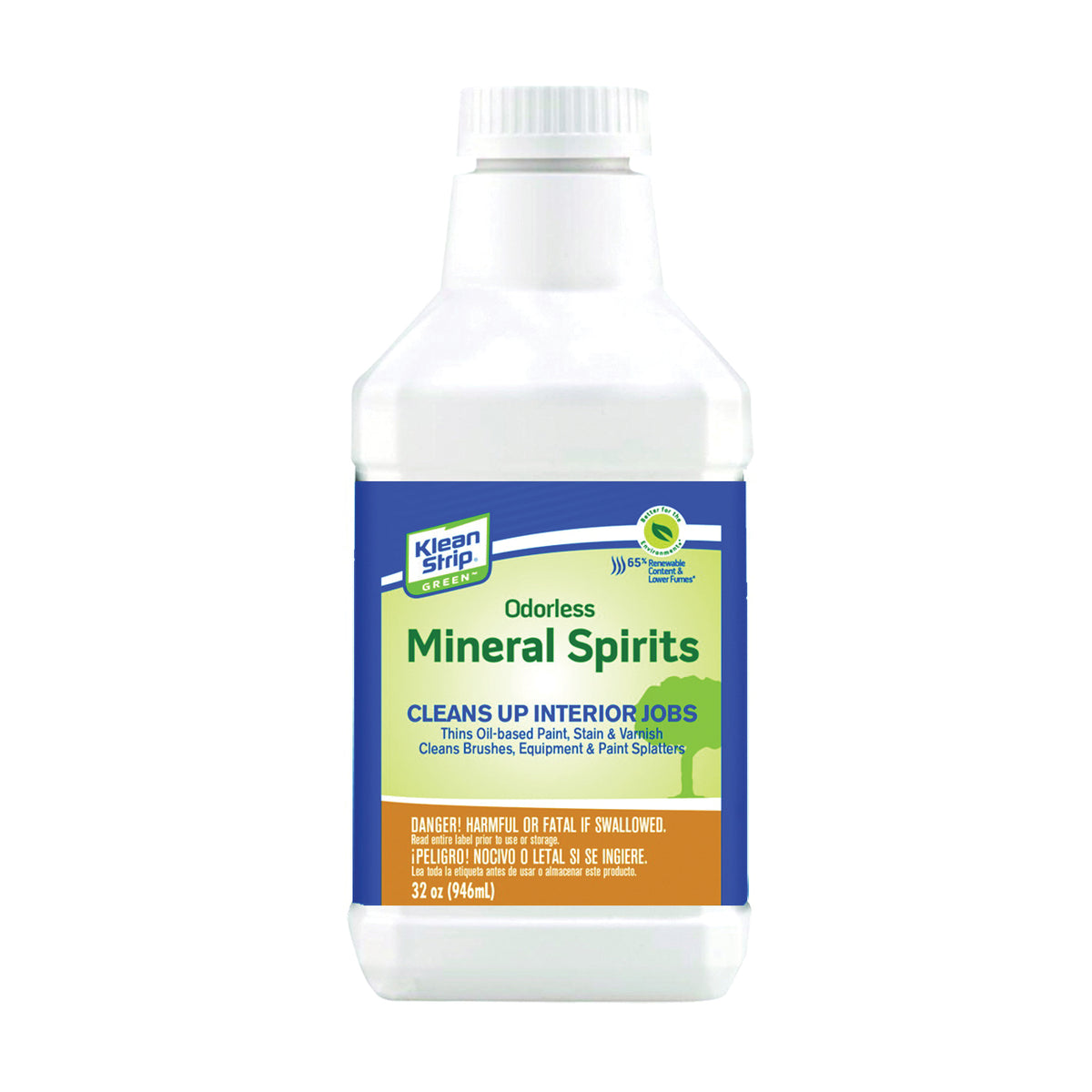 Klean Strip QKGO75CA Mineral Spirit Thinner, Liquid, Milky White, 1 qt