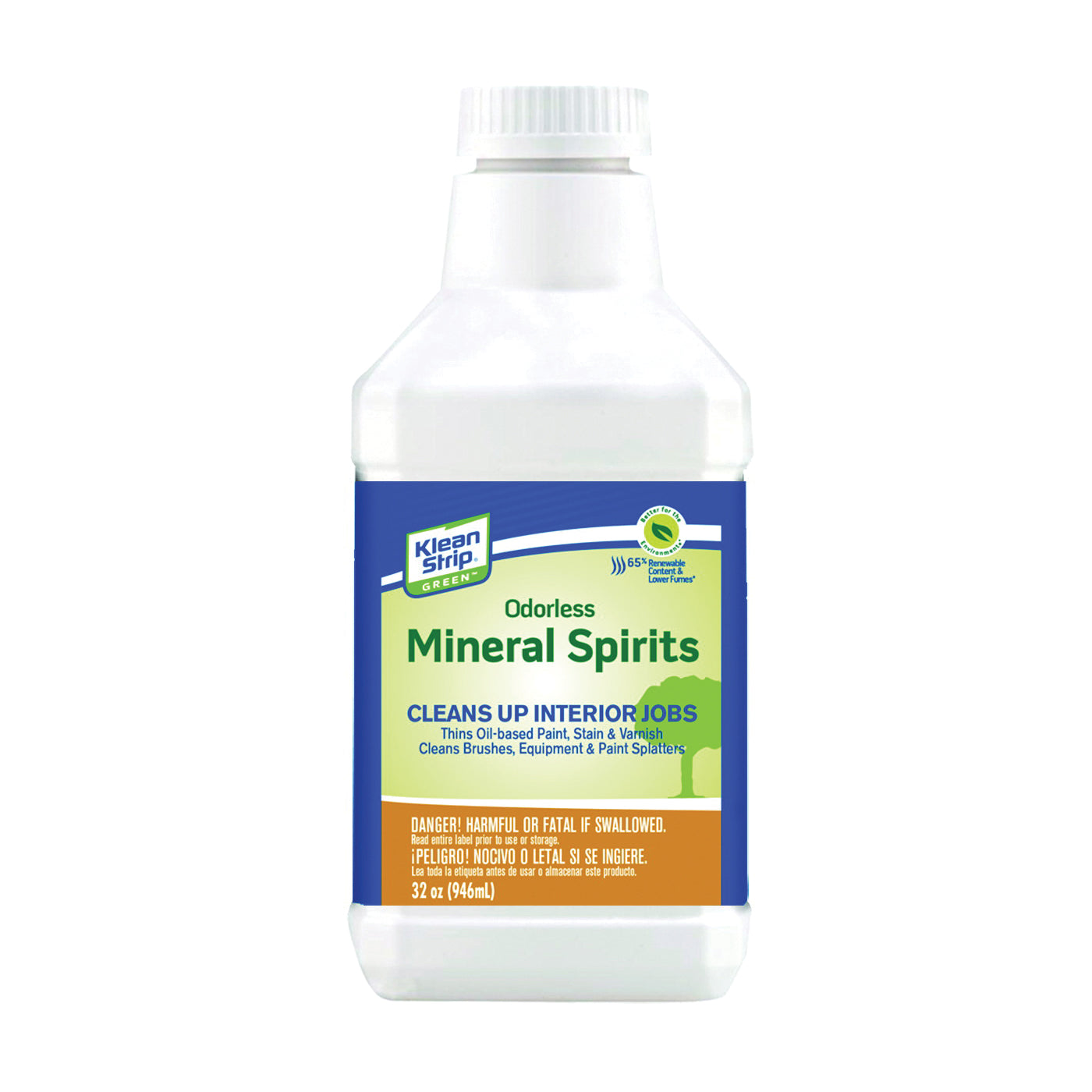 Klean Strip QKGO75CA Mineral Spirit Thinner, Liquid, Milky White, 1 qt