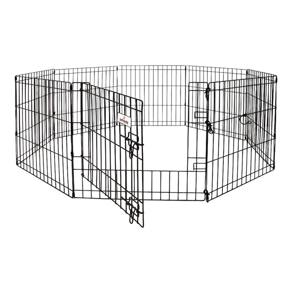 PETMATE 55014 Exercise Pen with Door, 192 in OAL, 0.3 in OAW, 42 in OAH, Black