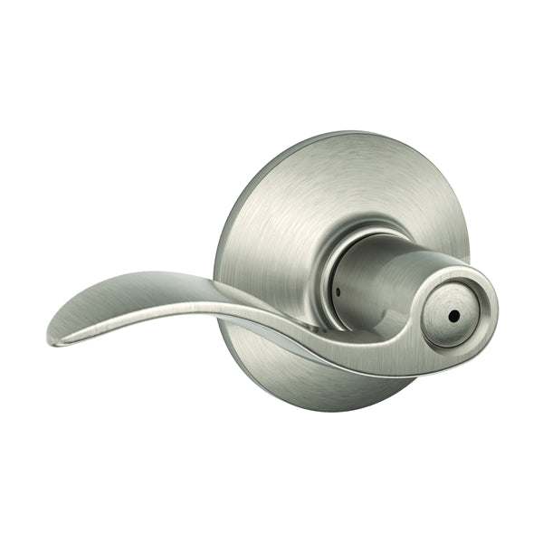 Schlage Accent Series F40V ACC 619 Privacy Lever, Solid Brass, Satin Nickel