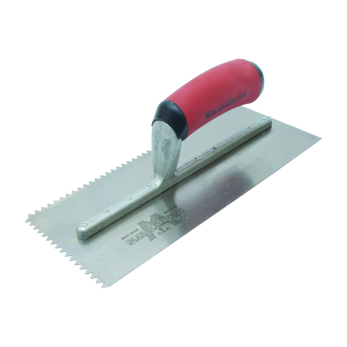 Marshalltown 780SD Trowel, 11 in L, 4-1/2 in W, V Notch, Curved Handle