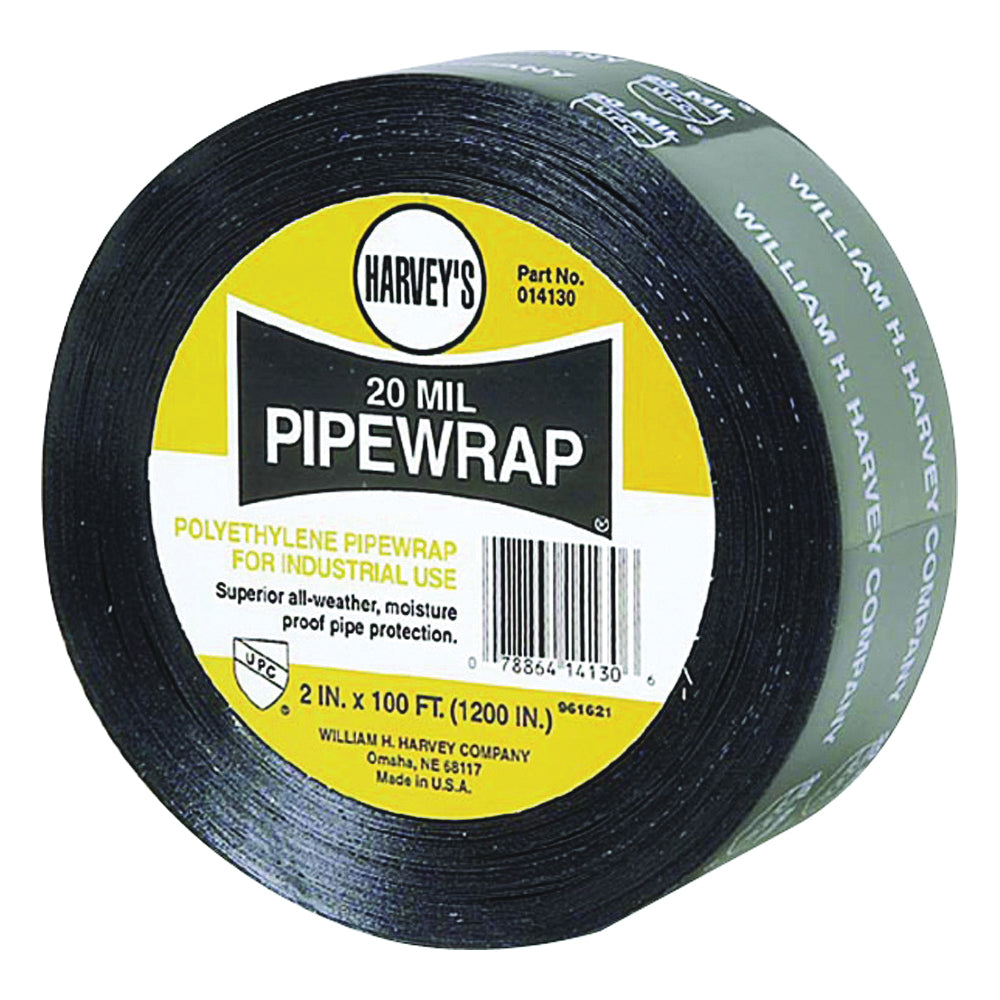 Harvey 014130 Pipe Wrap, 100 ft L, 2 in W, 20 mil Thick, Black