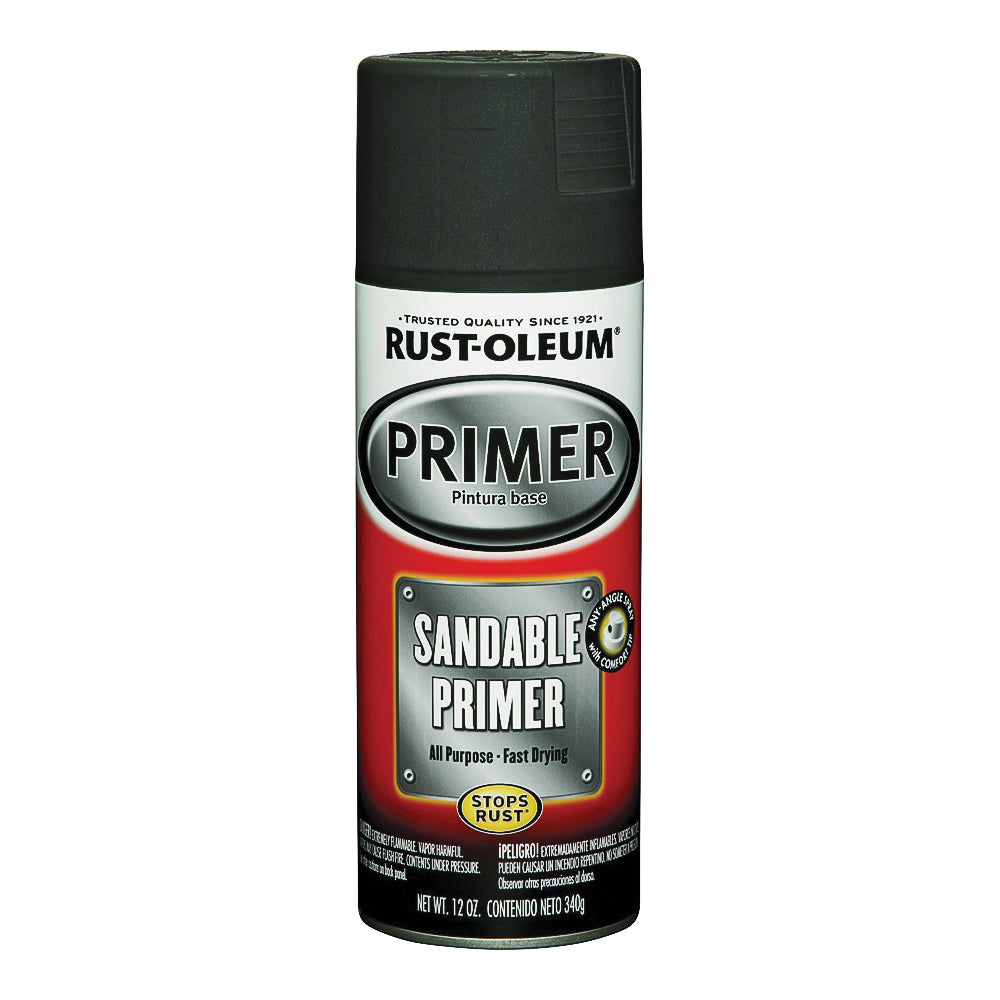 RUST-OLEUM AUTOMOTIVE 249418 Sandable Primer Spray, Black, 12 oz, Aerosol Can