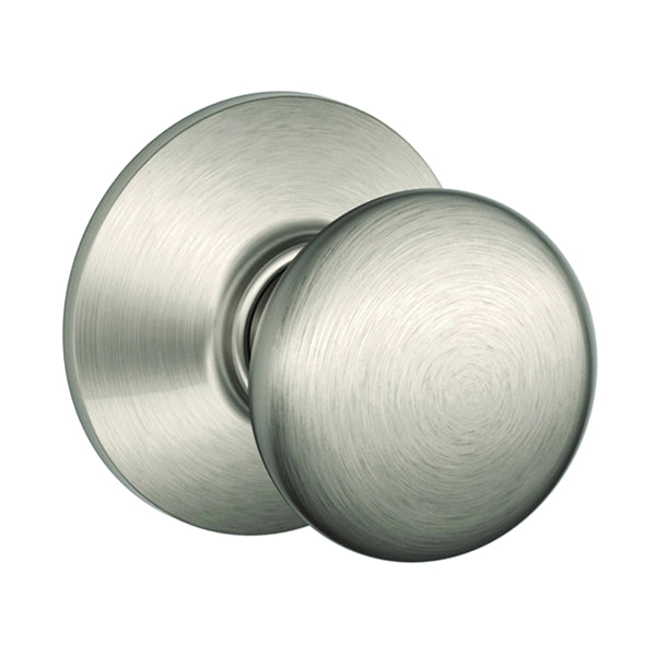 Schlage Plymouth Series F10VPLY619 Passage Door Knob, Metal, Satin Nickel