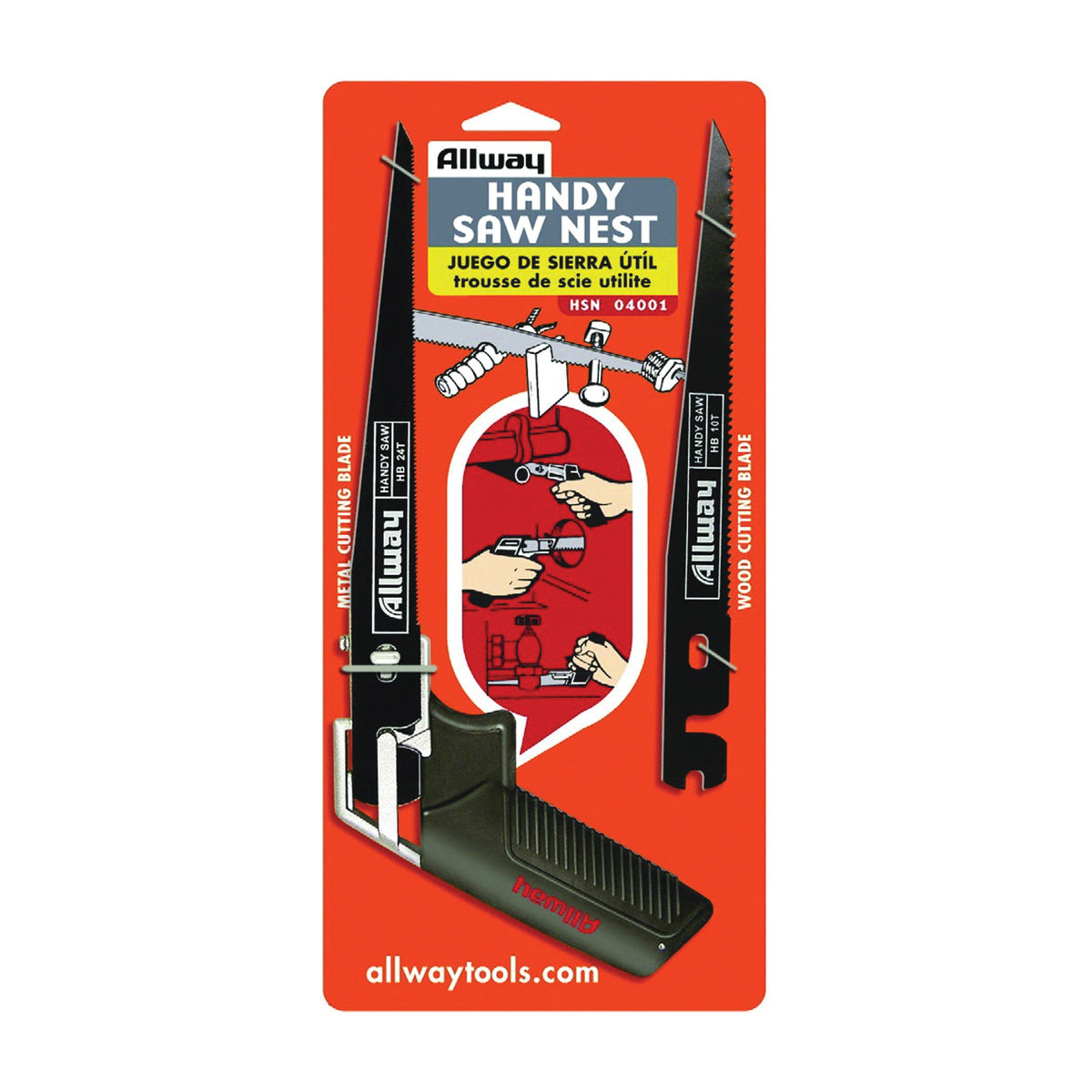 ALLWAY TOOLS HSN Handy Saw Nest, 7-1/2 in L Blade, 10 and 24 TPI