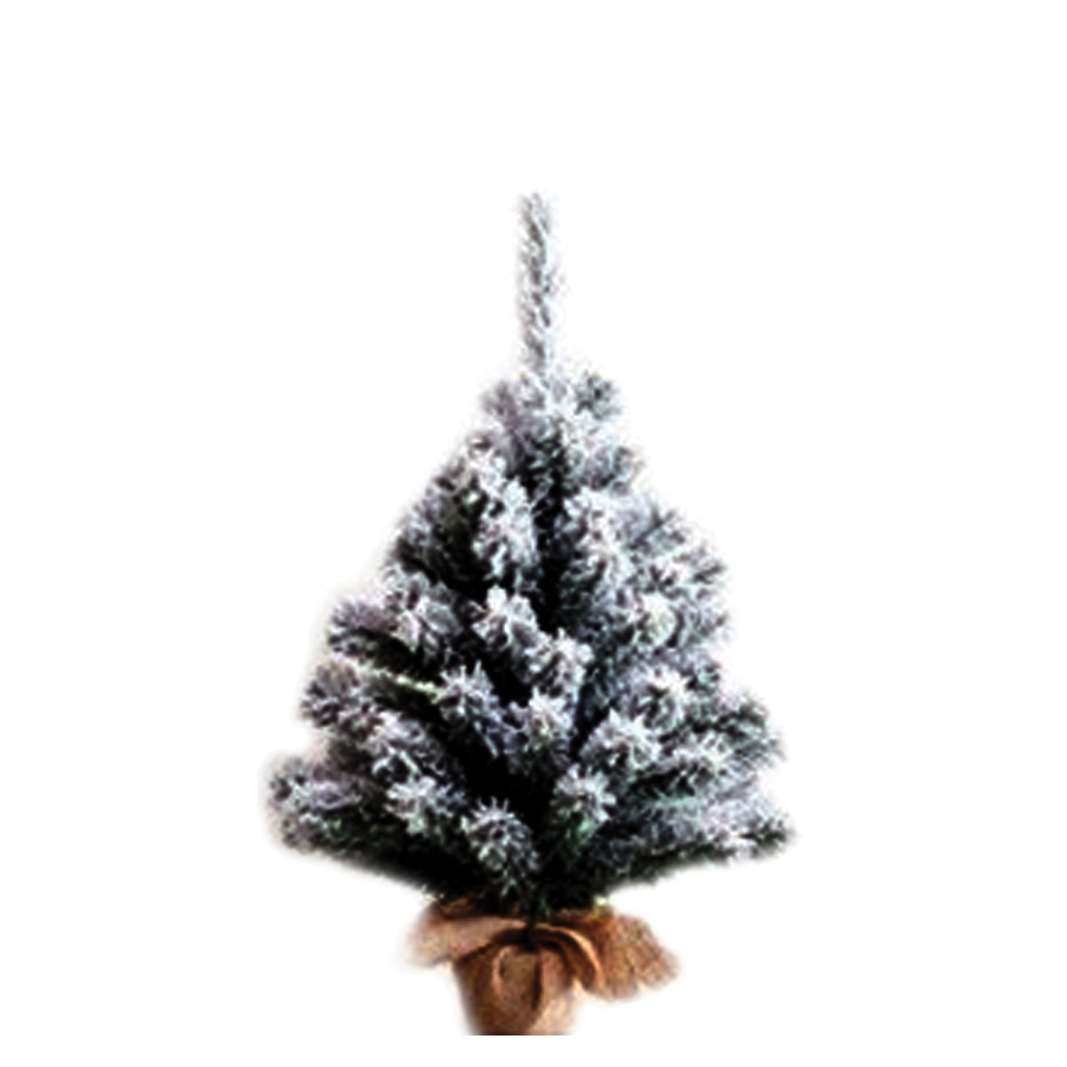 Santas Forest 69724 Flocked Tree, 28 in H, Tree, Fir Family, Burlap/PVC