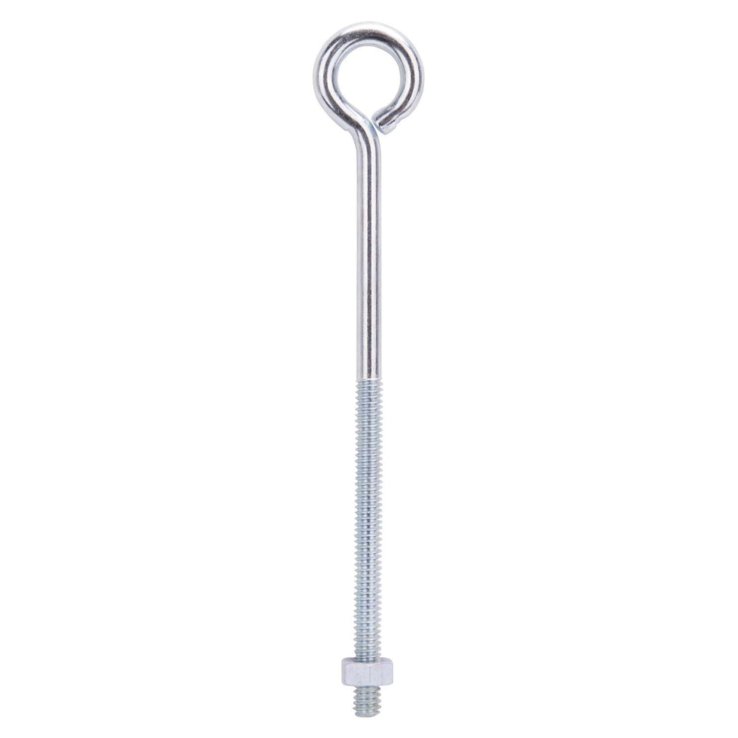 ProSource LR274 Eye Bolt, 6.2 mm Thread, Machine Thread, 3 in L Thread, 1 in Dia Eye, 145 lb Working Load, Steel, Zinc