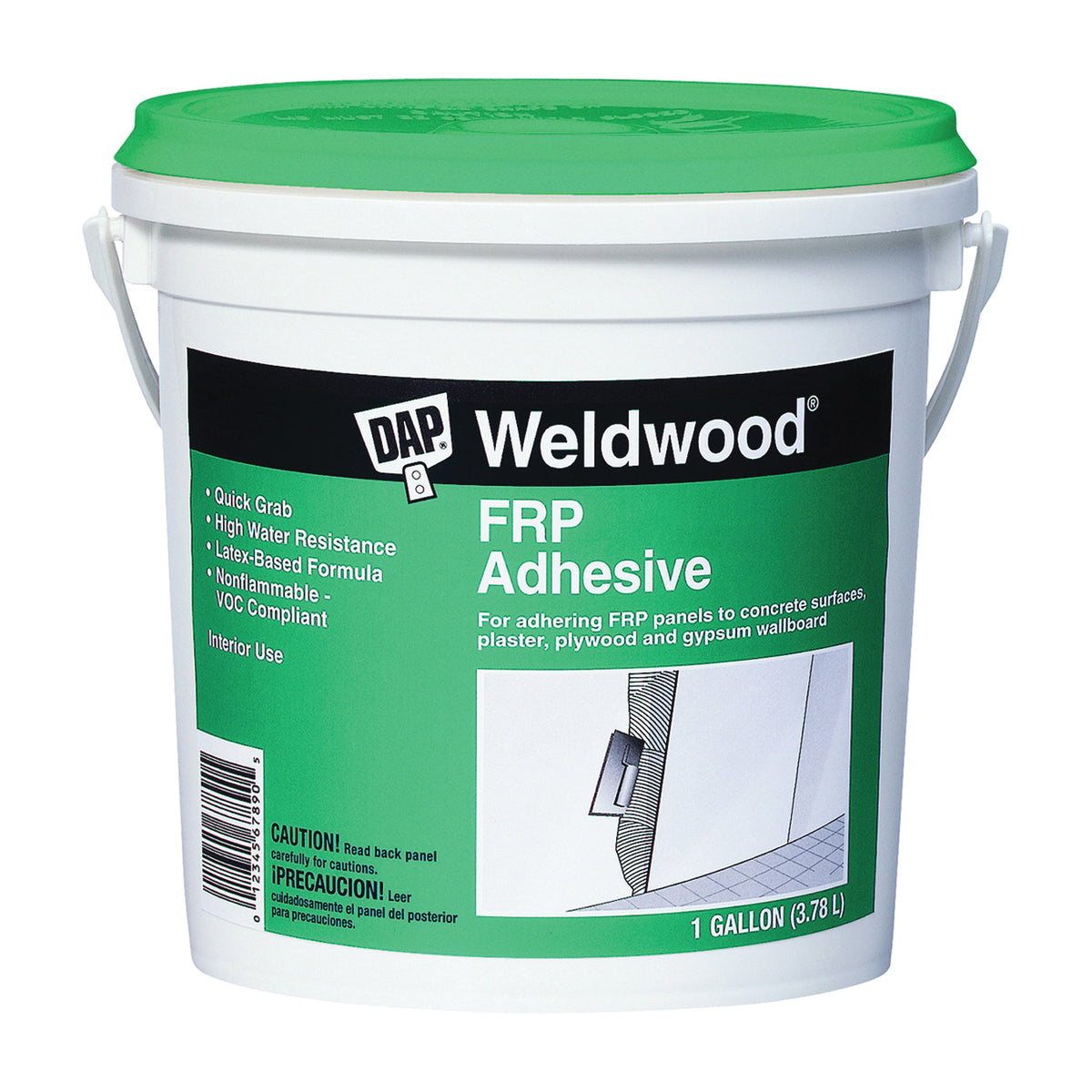 WELDWOOD 60480 Panel Adhesive, White, 1 gal Pail