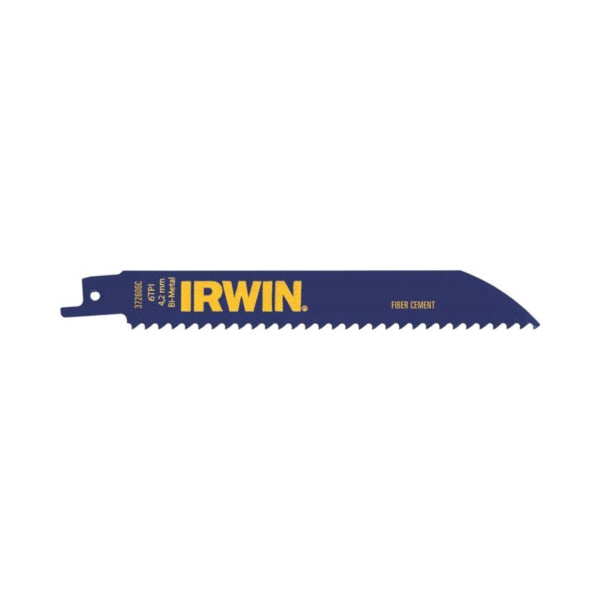 IRWIN 372606 Reciprocating Saw Blade, 6 in L, 6 TPI, Bi-Metal Cutting Edge