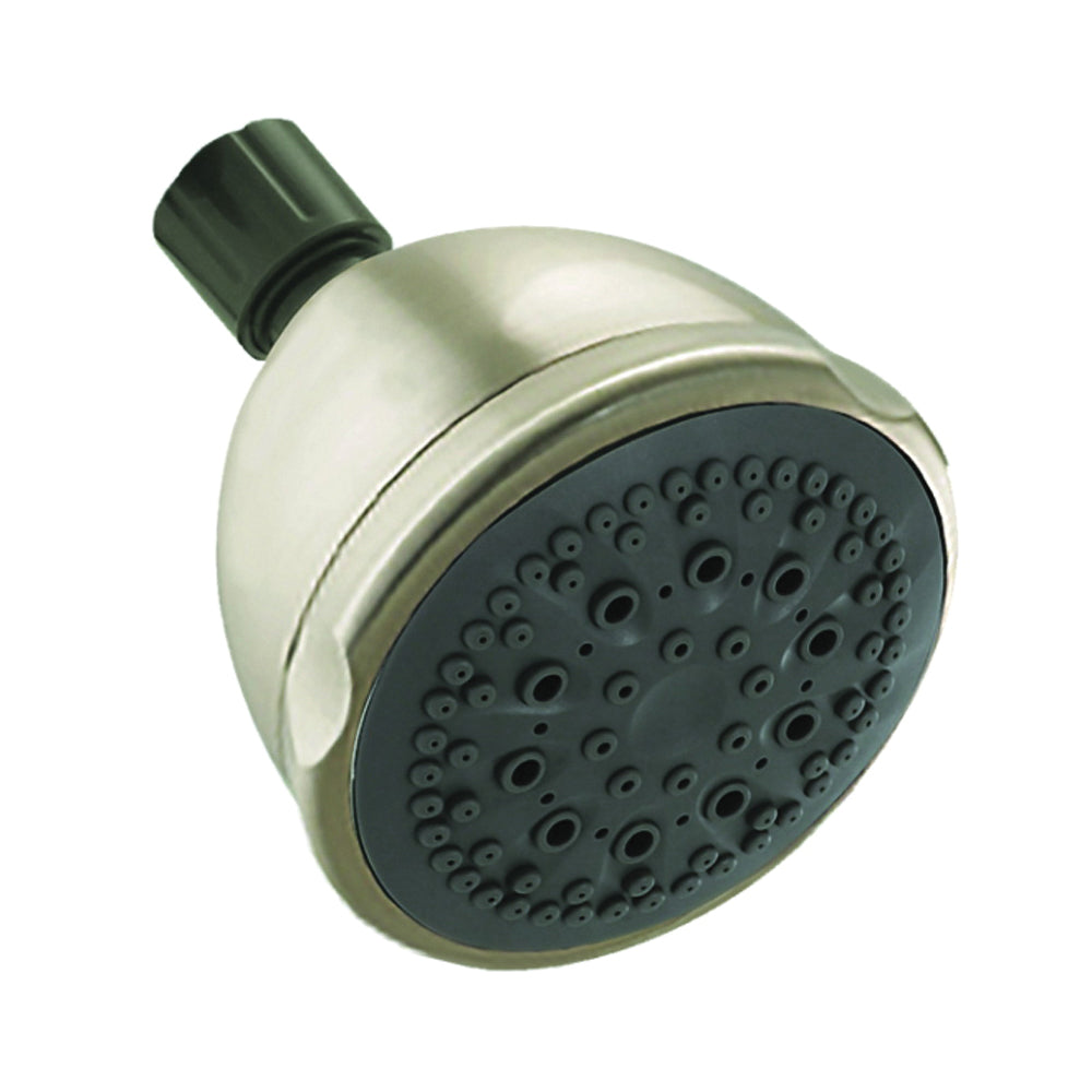 Peerless 76574SN Shower Head, 2 gpm, 1/2 in Connection, IPS, ABS, Brushed Nickel, 3-11/16 in Dia