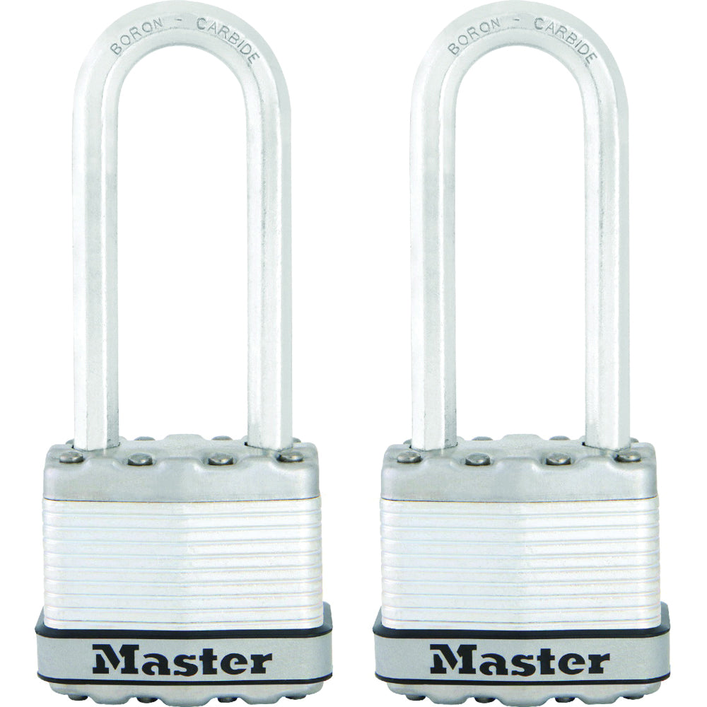 Master Lock Magnum Series M1XTLJ Padlock, Keyed Alike Key, 5/16 in Dia Shackle, 2-1/2 in H Shackle, Stainless Steel Body