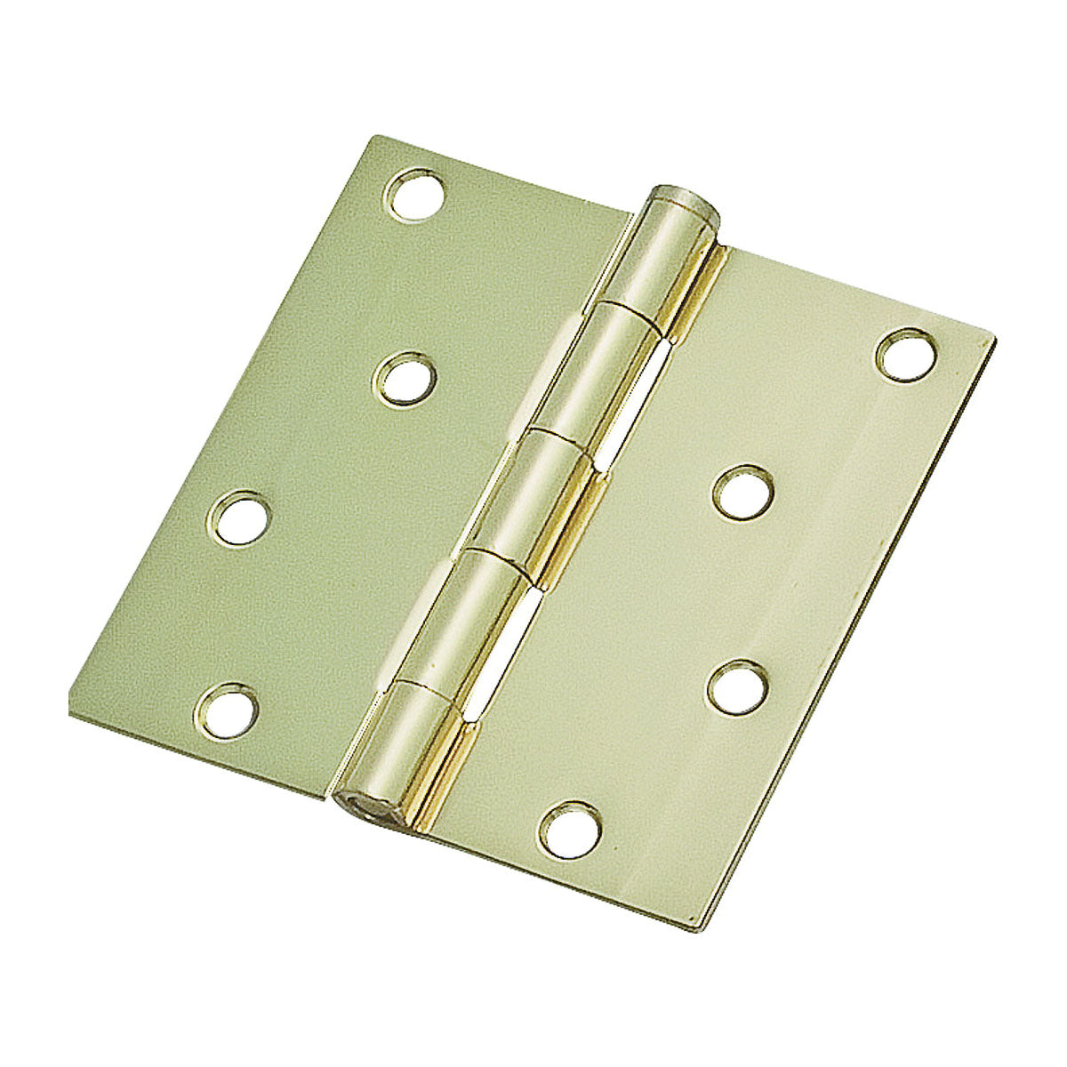 ProSource 20339BBX Square Corner Door Hinge, Steel, Polished Brass, Loose Pin, 180 deg Range of Motion