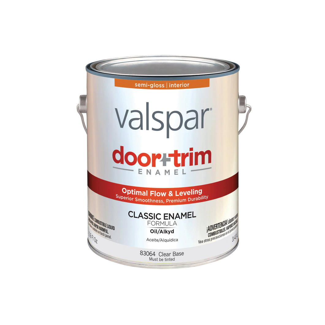 Valspar 83061 Series 045.0083064.007 Door and Trim Enamel, Semi-Gloss, Clear, 1 gal