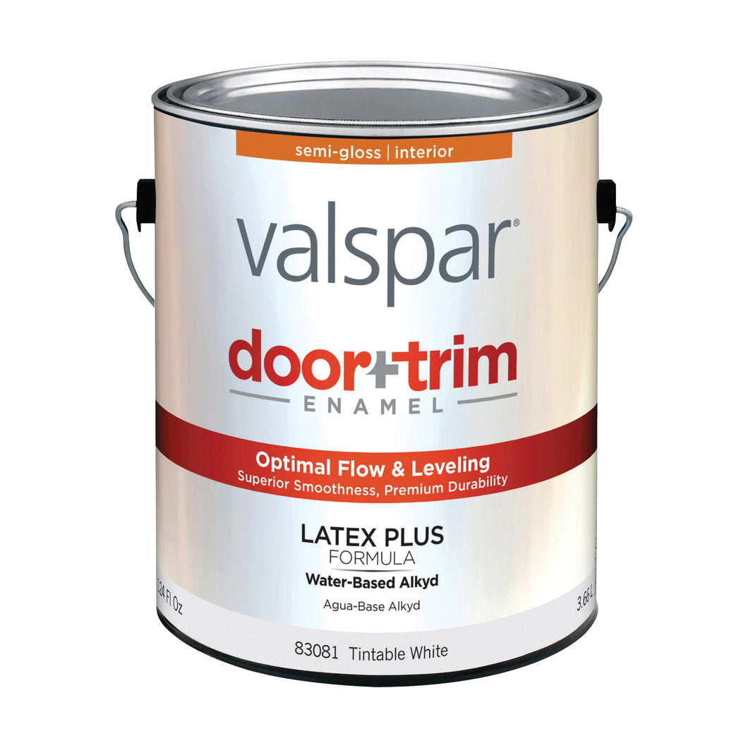 Valspar 045.0083081.007 Door and Trim Enamel, Tintable, White, 1 gal