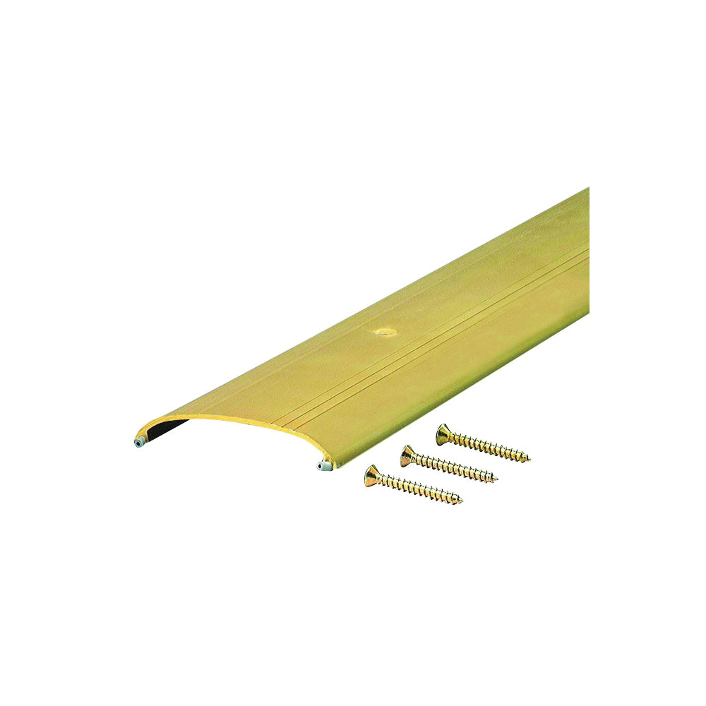 M-D 09415 Saddle Threshold, 36 in L, 3-1/2 in W, Aluminum, Brite Gold