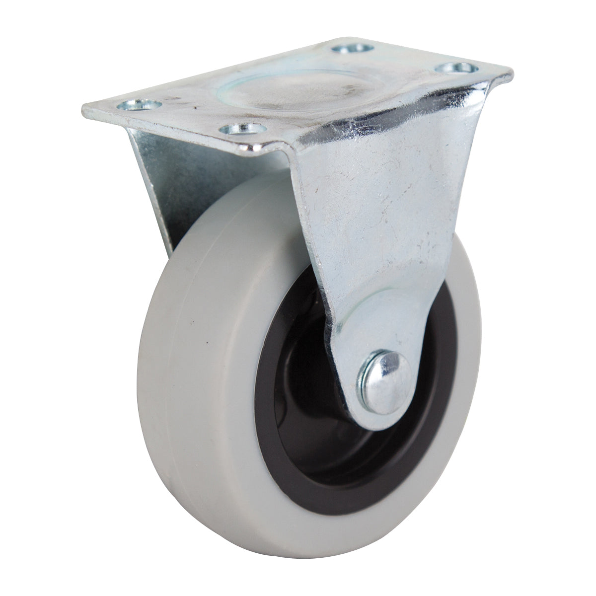 ProSource JC-N02-G Rigid Caster, 3 in Dia Wheel, 24 mm W Wheel, Thermoplastic Rubber Wheel, Gray, 130 lb