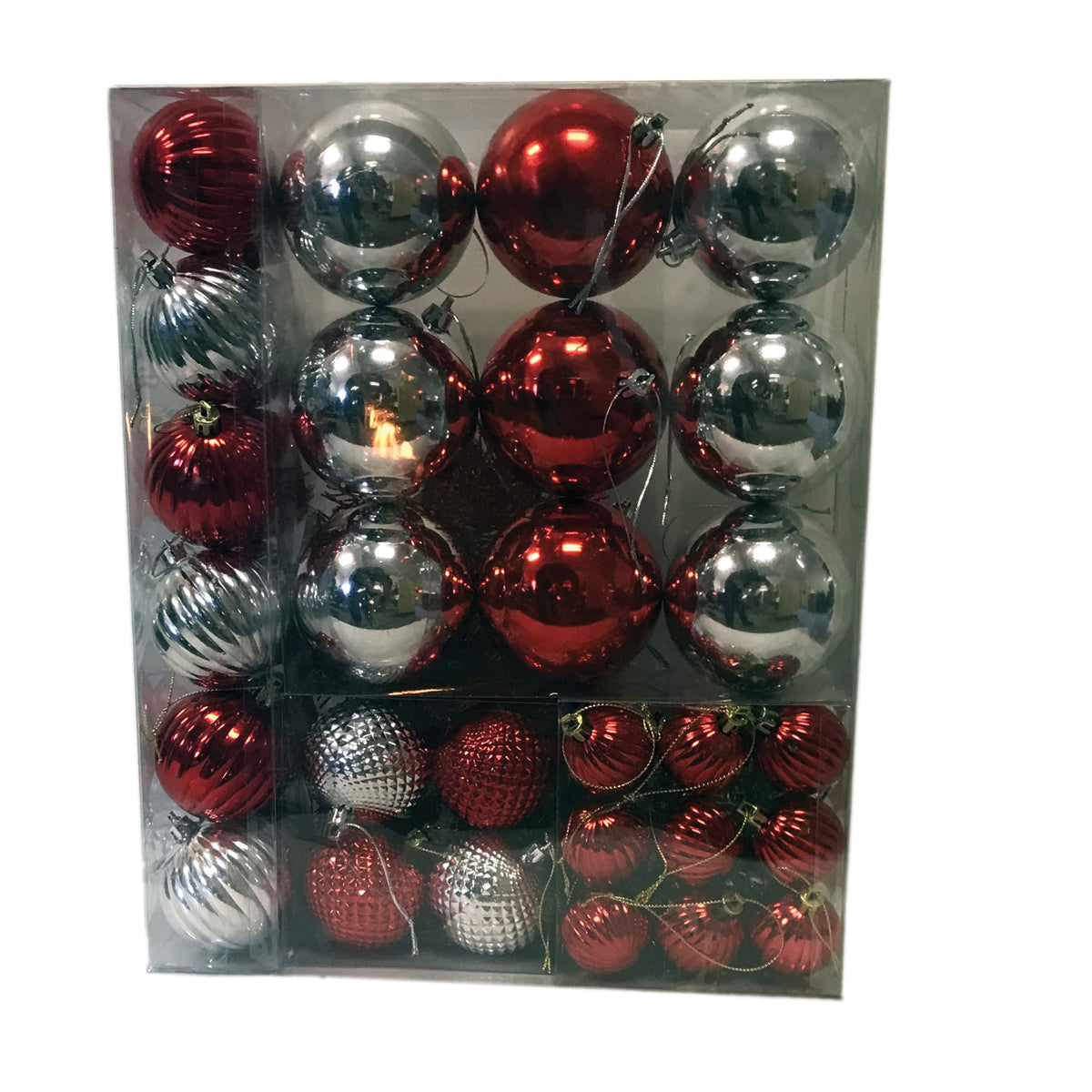 Hometown Holidays 99101 Christmas Ornament Kit, Assorted Sizes H, PVC, Red/Sliver