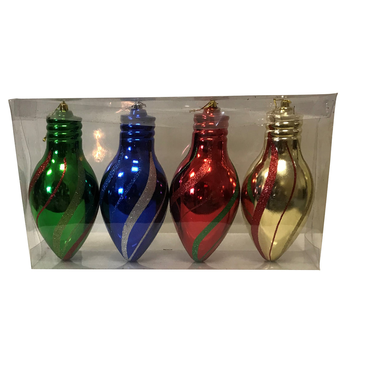 Hometown Holidays 99103 Bulb Ornament, 100 mm H, PVC, Assorted