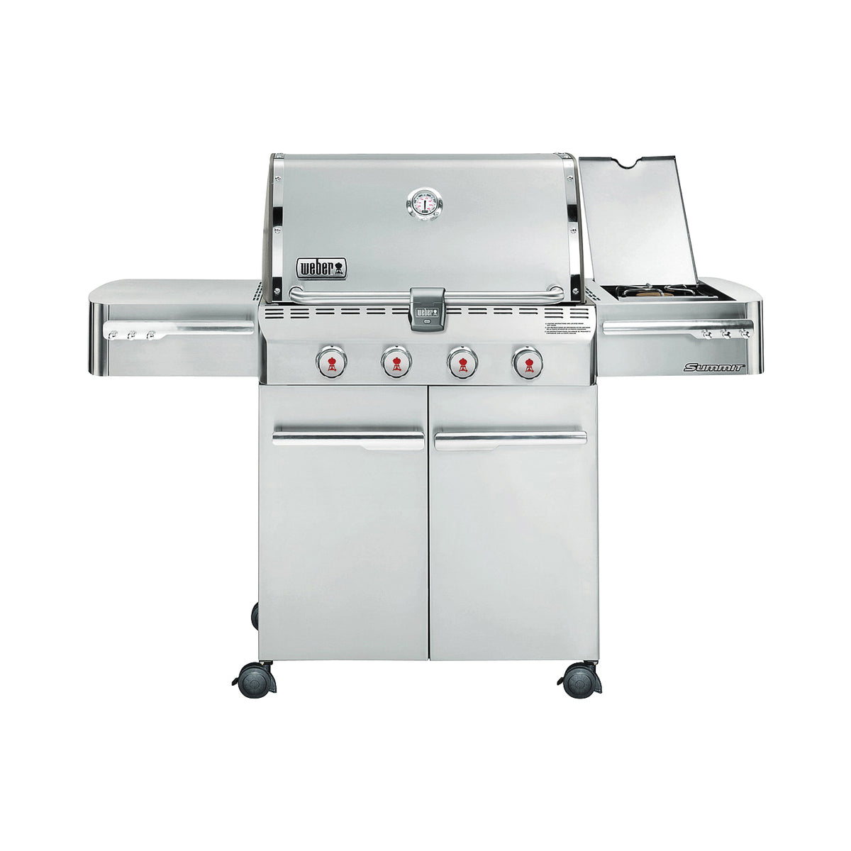 Weber Summit E-420 Series 7120001 Gas Grill, 48800 Btu/hr BTU, Liquid Propane, 4 -Burner, Stainless Steel Body