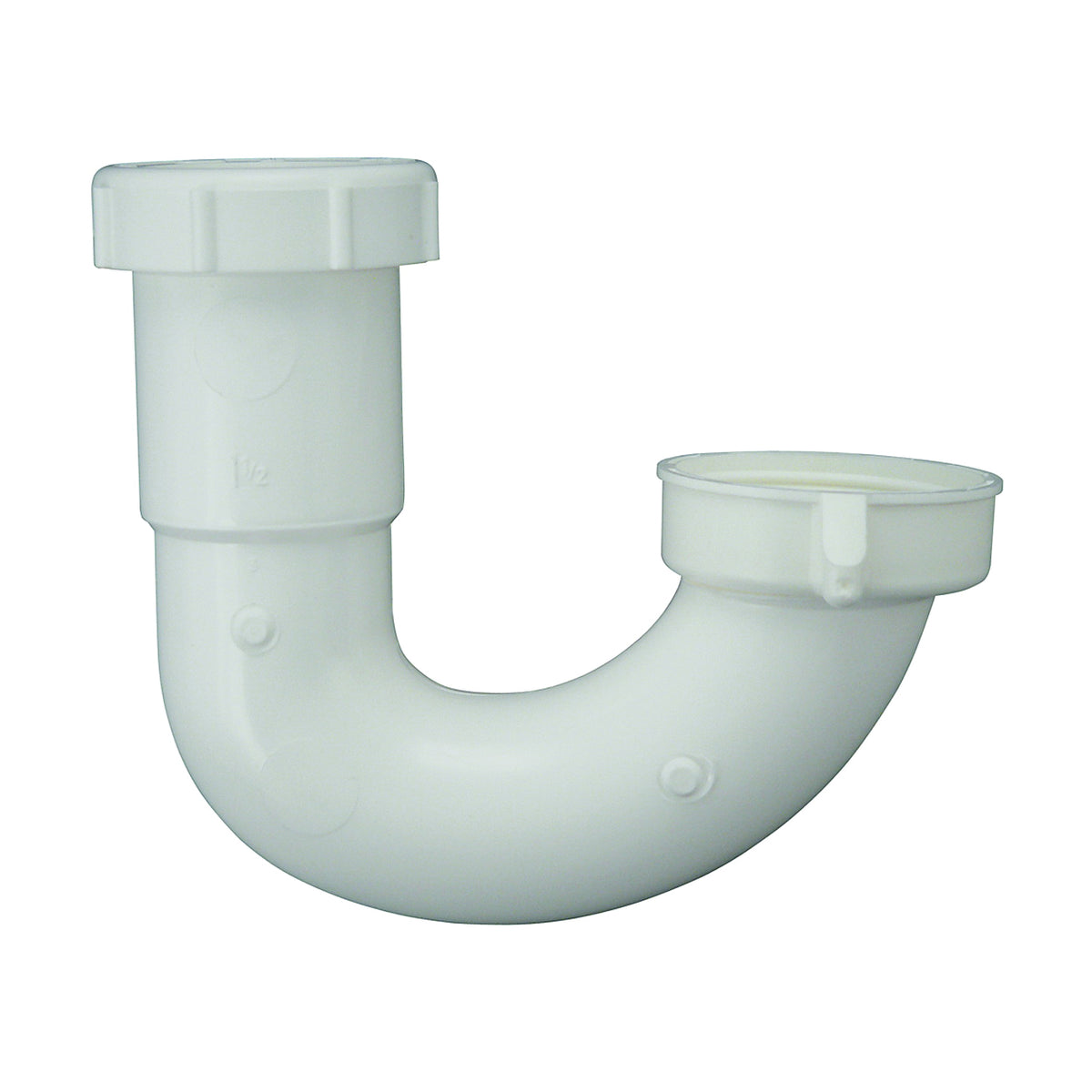 Plumb Pak PP66-2W J-Bend, 1-1/2 x 1-1/2, 1-1/2 x 1-1/4 in, Slip, Plastic, White