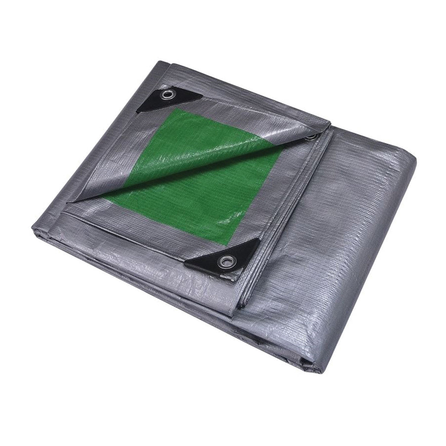 ProSource T2040GS140 Tarpaulin, 40 ft L, 20 ft W, 8 mil Thick, Polyethylene, Green/Silver
