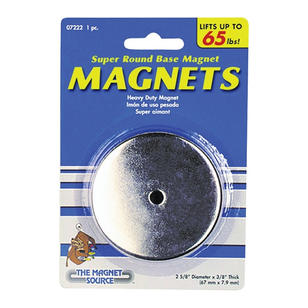 Magnet Source 07222 Round Base Magnet, Ceramic, 1 in ID x 2.618 in OD Dia, 3/8 in H