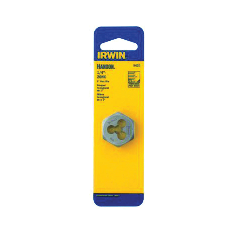 IRWIN 9420 Machine Screw Die, 1/4-20 Thread, NC Thread, Right Hand Thread, HCS