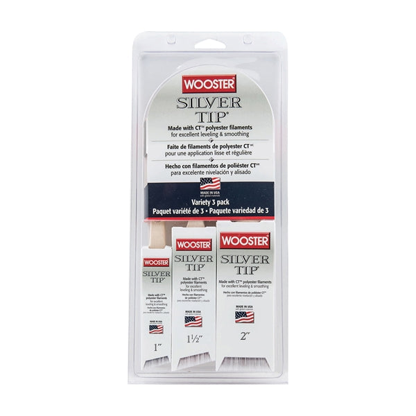 WOOSTER SILVER TIP 5229 Paint Brush Set, 3-Brush