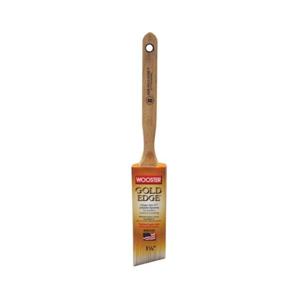 WOOSTER 5236-1-1/2 Paint Brush, 1-1/2 in W, 2-7/16 in L Bristle, Polyester Bristle, Semi-Oval Angle Sash Handle