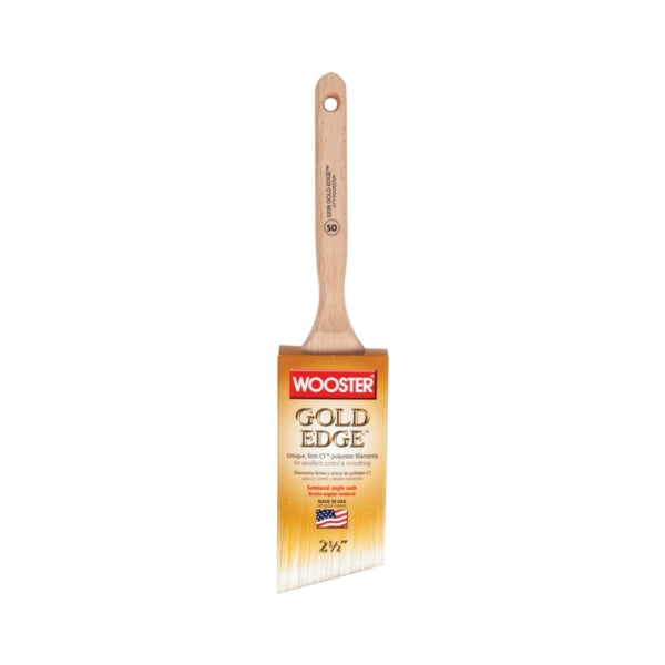 WOOSTER 5236-2-1/2 Paint Brush, 2-1/2 in W, 2-15/16 in L Bristle, Polyester Bristle, Semi-Oval Angle Sash Handle
