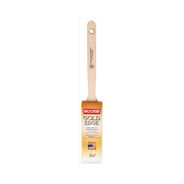 WOOSTER 5233-1-1/2 Paint Brush, 1-1/2 in W, 2-7/16 in L Bristle, Polyester Bristle, Flat Sash Handle