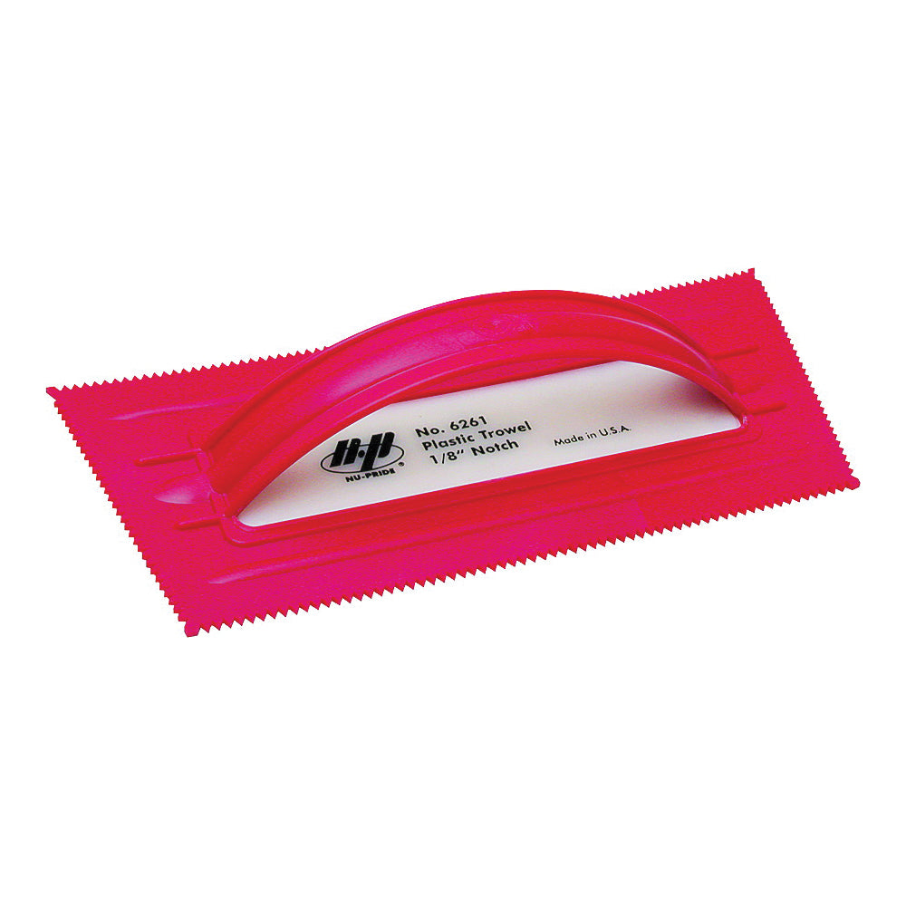 QLT 6261 Trowel, 9-1/2 in L, 4-1/4 in W, V Notch, Comfort-Grip Handle