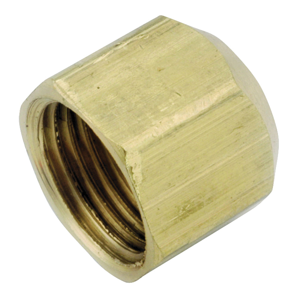 Anderson Metals 754040-06 Tube Cap, 3/8 in, Flare, Brass