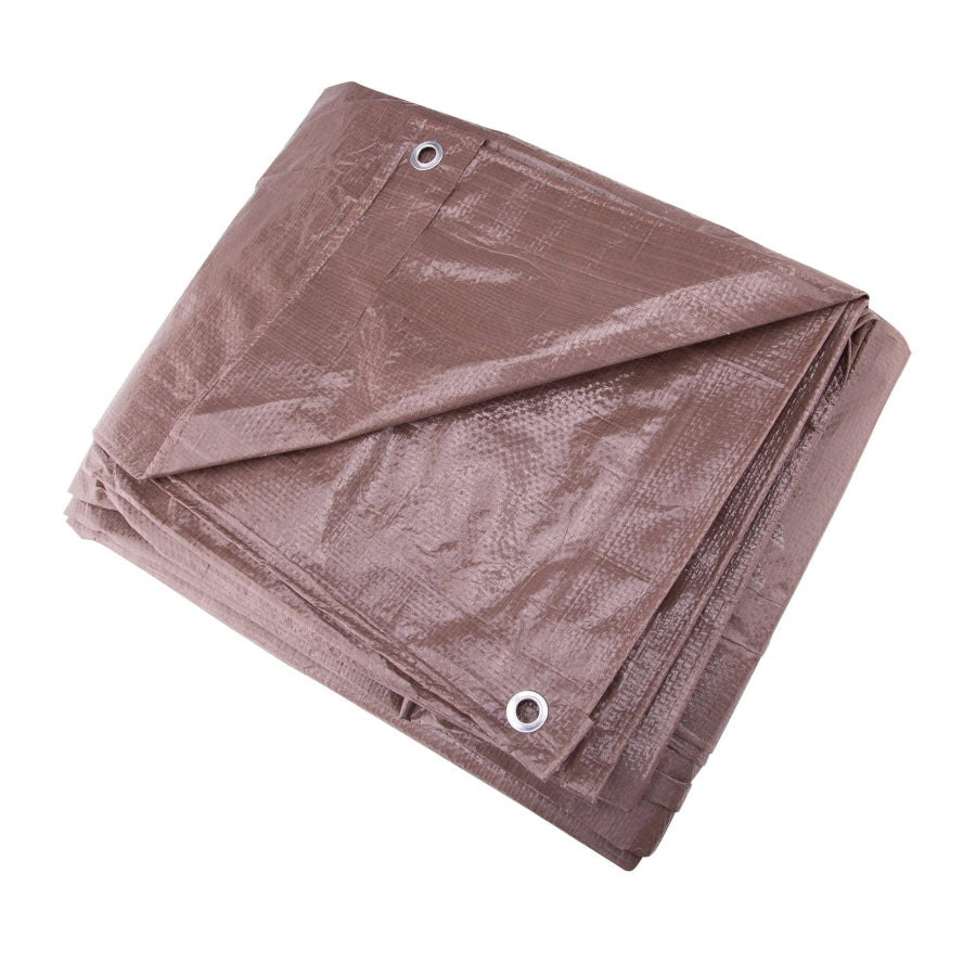 ProSource T1012BR90 Tarpaulin, 12 ft L, 10 ft W, 5 mil Thick, Polyethylene, Brown