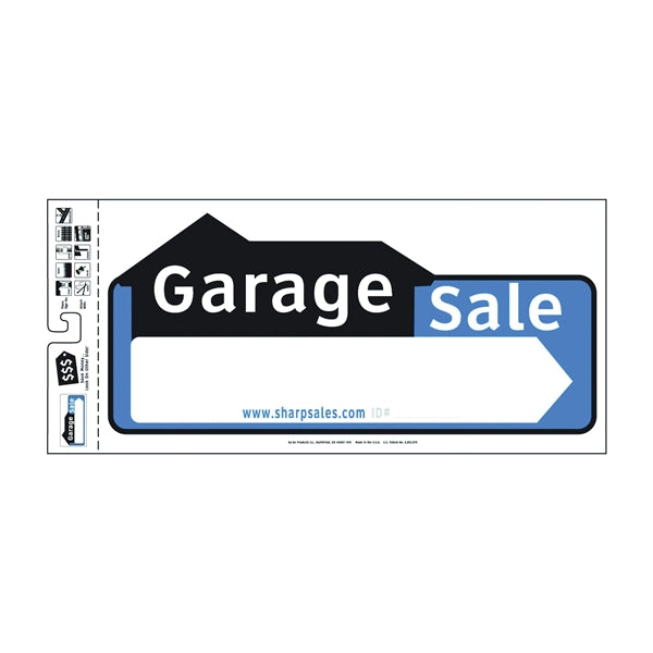 HY-KO SSP-202 Directional Sign, Garage Sale, White Legend, Plastic, 24 in W x 9-1/2 in H Dimensions